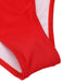Red 1940s V-Neck Solid One-piece Swimsuit