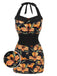 Black 1950s Antique Flower Lapel Swimsuit