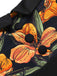 Black 1950s Antique Flower Lapel Swimsuit