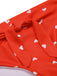 Red 1940s Heart Spaghetti Strap Swimsuit
