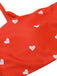 Red 1940s Heart Spaghetti Strap Swimsuit