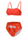 Red 1940s Heart Spaghetti Strap Swimsuit