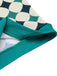 Green 1950s Geometric Pattern Patchwork Swimsuit