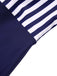 [US Warehouse] Navy Blue 1930s Stripe Patchwork Swimsuit