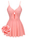 [US Warehouse] Pink 1940s Bow Halter One-piece Swimsuit