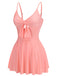 [US Warehouse] Pink 1940s Bow Halter One-piece Swimsuit