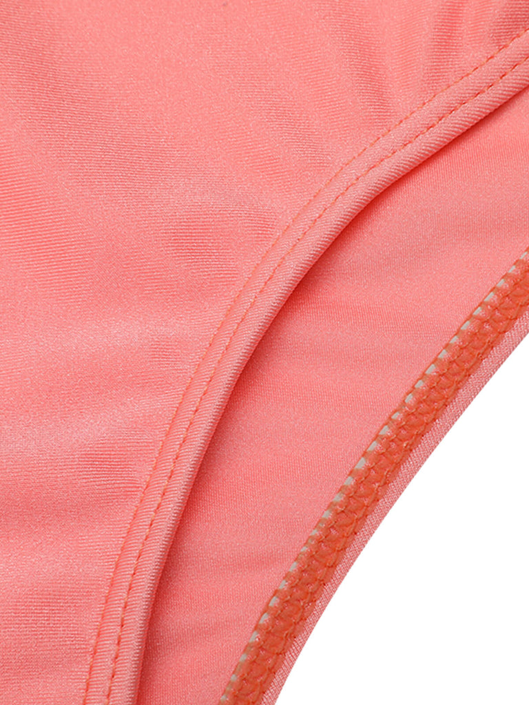 [US Warehouse] Pink 1940s Bow Halter One-piece Swimsuit