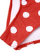 [US Warehouse] Red 1930s Polka Dot V-Neck Swimsuit