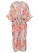 Pink 1960s Coral Lace-Up Cover Up