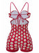 [US Warehouse] Red 1950s Strap Floral One-piece Swimsuit