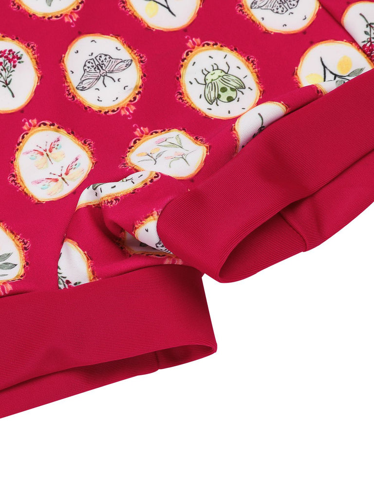 [US Warehouse] Red 1950s Strap Floral One-piece Swimsuit