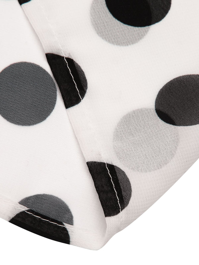 Black&White 1960s Polka Dots Long Cover-up