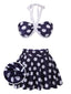 Navy Blue 1940s Polka Dot Halter Swimsuit