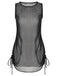 1960s Solid Wrap Translucent Drawstring Cover-Up