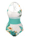 ‍1950s Coconut Tree & Beach Patchwork Swimsuit (60% off)