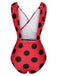 Red 1950s Polka Dots One-Piece Swimsuit