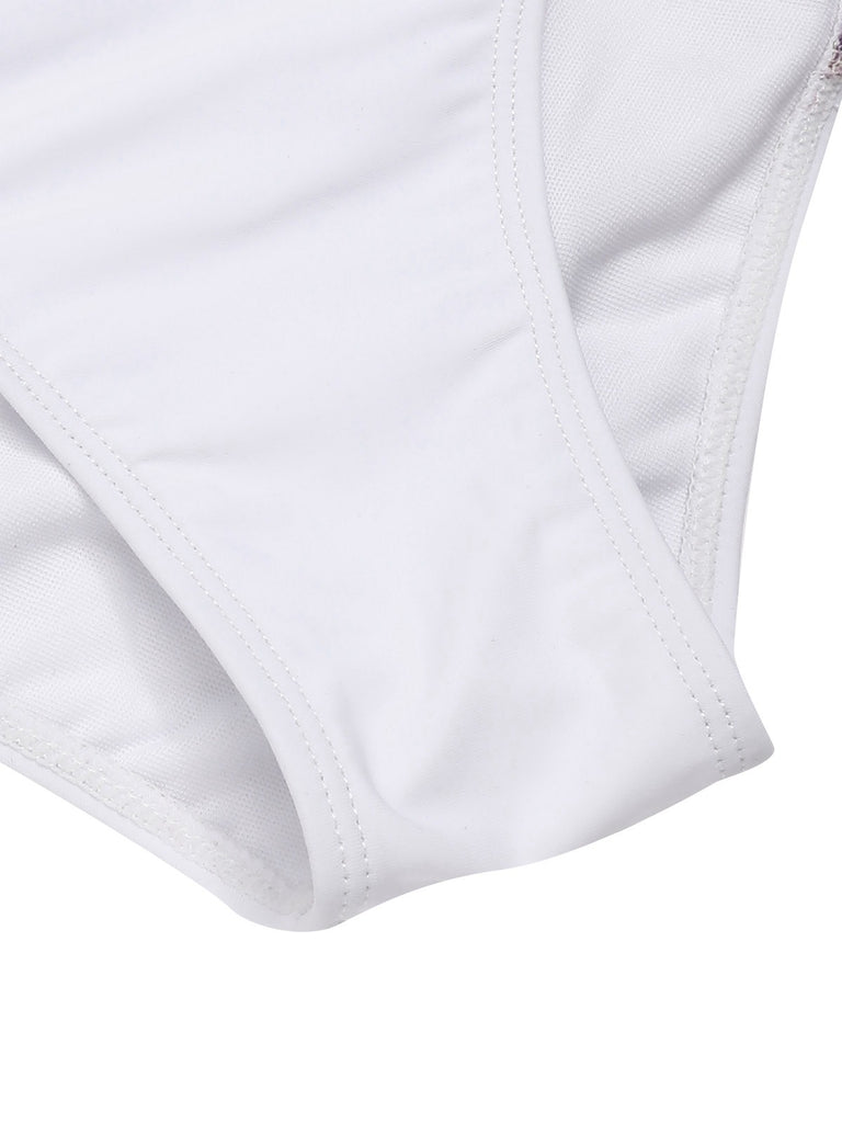 [Pre-Sale] 2PCS Multicolor 1960s Ruffle Halter Bikini & Skirt Cover-Up