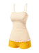 [Pre-Sale] 1960s Strap Stripes Lace Trim One-Piece Swimsuit