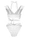 1970s Polka Dot Lace-Up Ruffled Bikini Set
