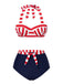 [Pre-Sale] Red & Blue 1940s Striped Bow Bikini Set
