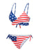 [Pre-Sale] 1960s Flag Stripes Lace-up Bikini Set