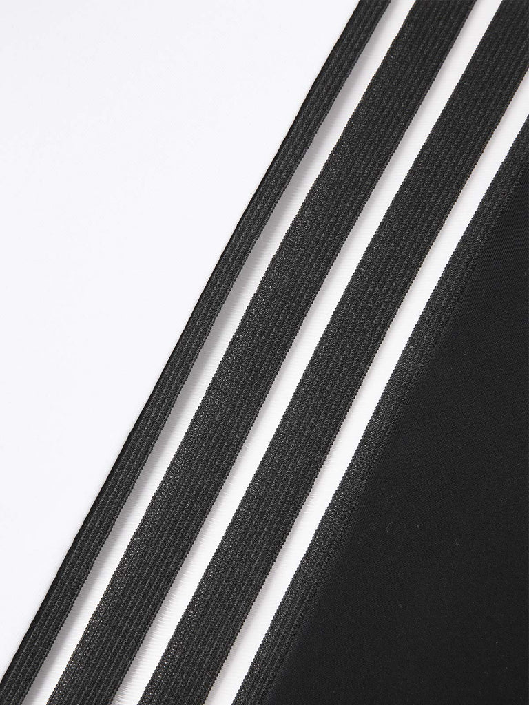[Pre-Sale] Black 1960s One-Shoulder Colorblock Cut-Out Swimsuit