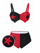 [Pre-Sale] Black 1960s Geometric Suspender Bikini Set