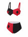 [Pre-Sale] Black 1960s Geometric Suspender Bikini Set