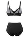 1950s Solid Spaghetti Straps Twist Bikini Set