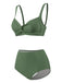 1950s Solid Spaghetti Straps Twist Bikini Set