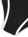 1950s Contrast Trim High Waist Bikini Set