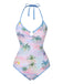 [Pre-Sale] 1970s Halter Hawaiian Coconut Trees Swimsuit