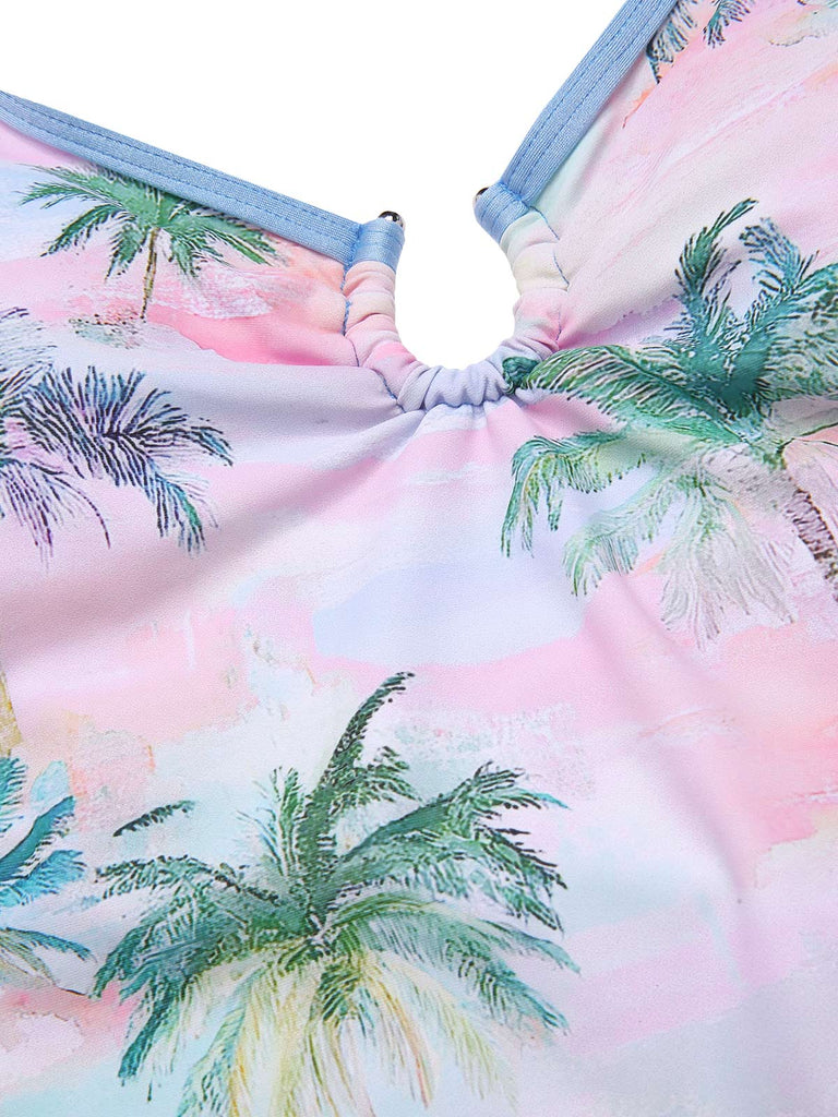 [Pre-Sale] 1970s Halter Hawaiian Coconut Trees Swimsuit