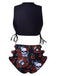 Black 1970s Rose Skull Lace -Up Tankini