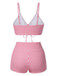 1930s Drawstring Straps Vertical Stripe Boxer Bikini