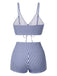 1930s Drawstring Straps Vertical Stripe Boxer Bikini