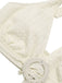 1950s Deep V-Neck Textured Seashell Halter Swimsuit