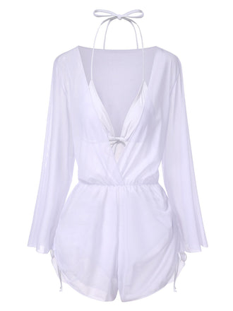 1970s Halter Solid Bikini Set & Cover Up