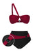 [Pre-Sale] 1970s One Shoulder Colorblock Bikini Set