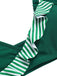 [Pre-Sale] Green 1940s Striped Ruffles Patchwork Skirt Swimsuit