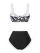 [Pre-Sale] Black 1940s Hepburn Silhouette Floral Bikini Set
