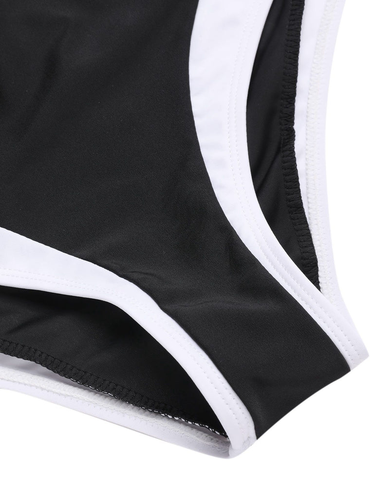 [Pre-Sale] Black 1940s Hepburn Silhouette Floral Bikini Set