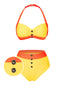 [Pre-Sale] Yellow & Orange 1960s Colorblock Halter Bikini Set