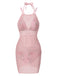 [Pre-Sale] 2PCS Pink 1940s Rose Bikini Set & Knitted Cover Up