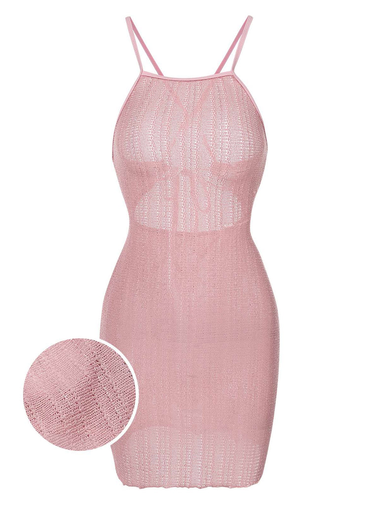 [Pre-Sale] Pink 1960s Knitted Mesh Cover-Up