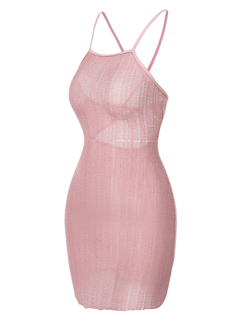 [Pre-Sale] Pink 1960s Knitted Mesh Cover-Up