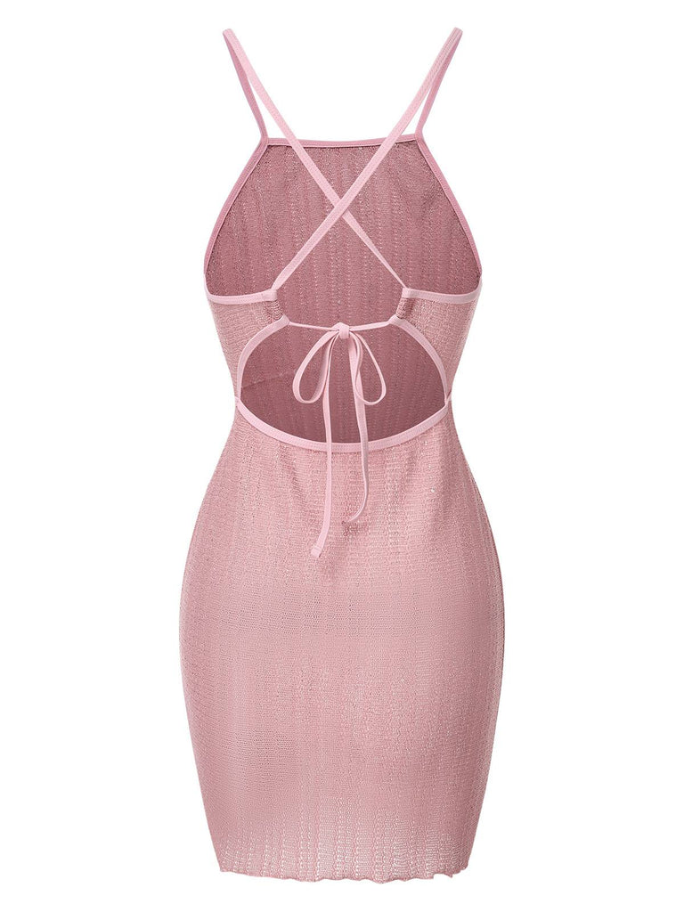 [Pre-Sale] Pink 1960s Knitted Mesh Cover-Up