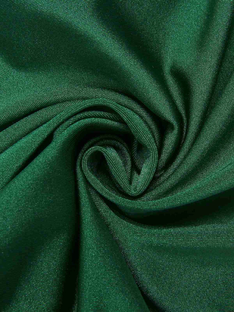 [Pre-Sale] [Plus Size] Green 1930s Ruffle Sleeve Back Hollow Swimsuit
