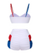 [Pre-Sale] White 1930s Red & Blue Bow Hollow Bikini Set