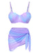 1960s Pearl-Strap Shell Ombre Bikini Set